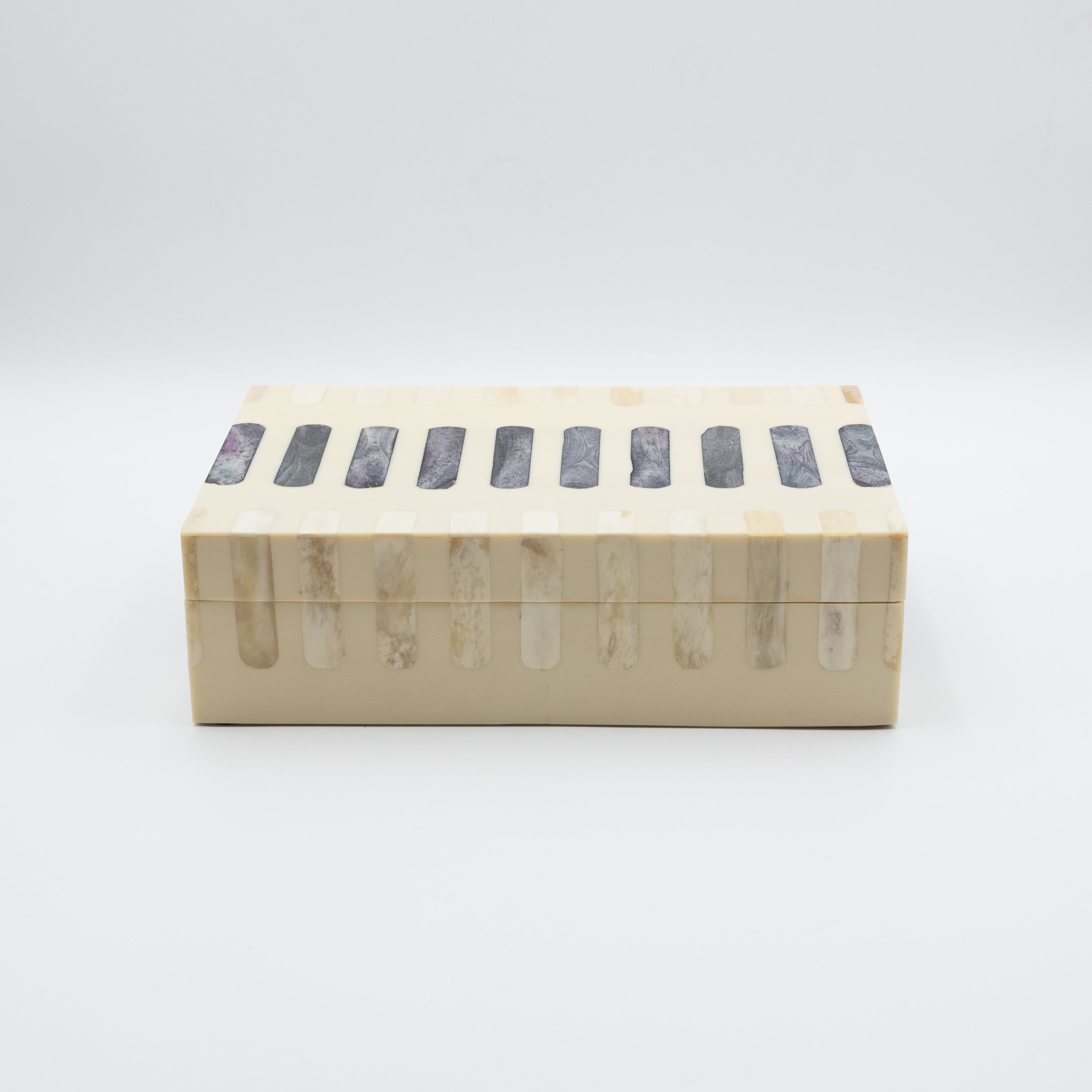 Dark Gray + Ivory Bone Inlay Box