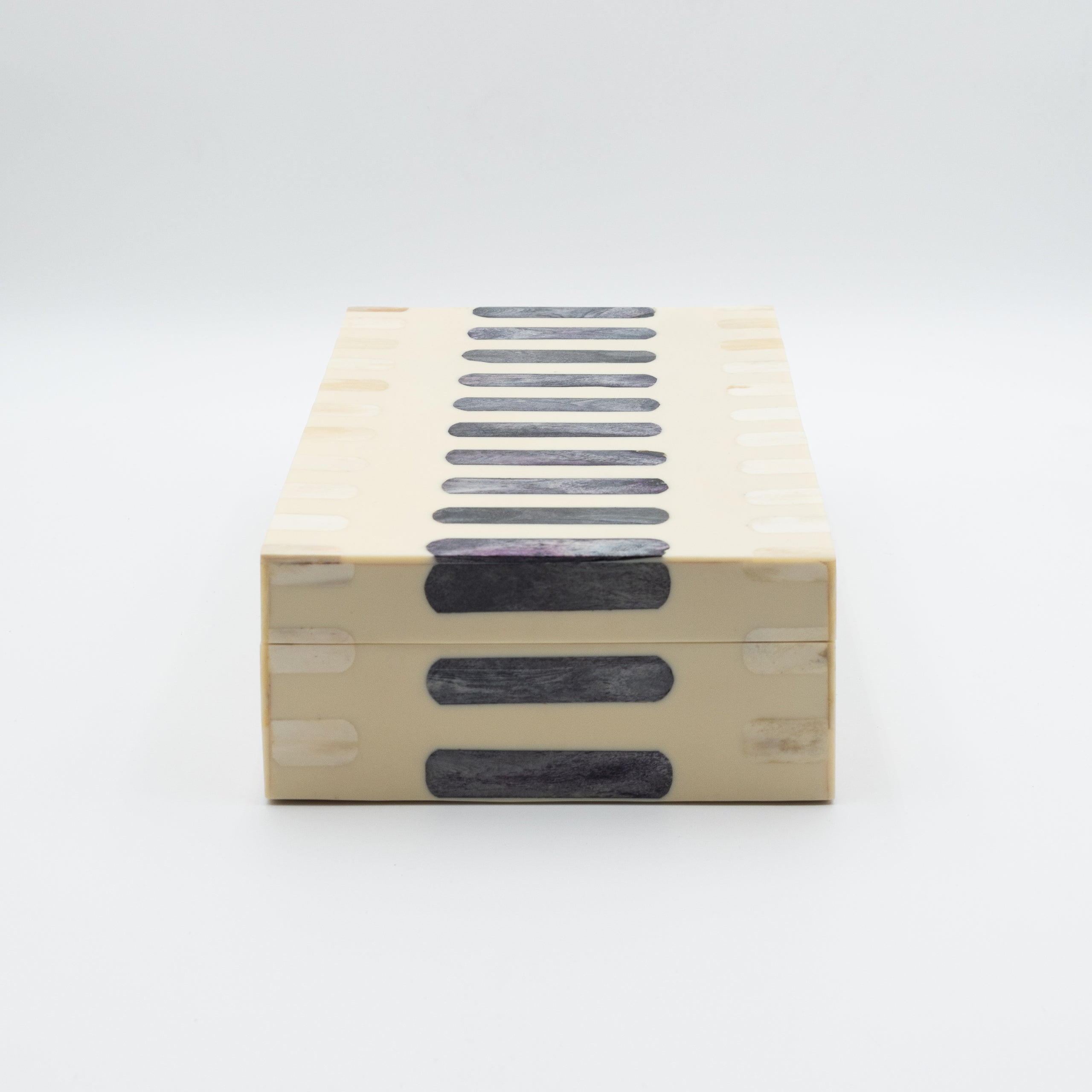 Dark Gray + Ivory Bone Inlay Box