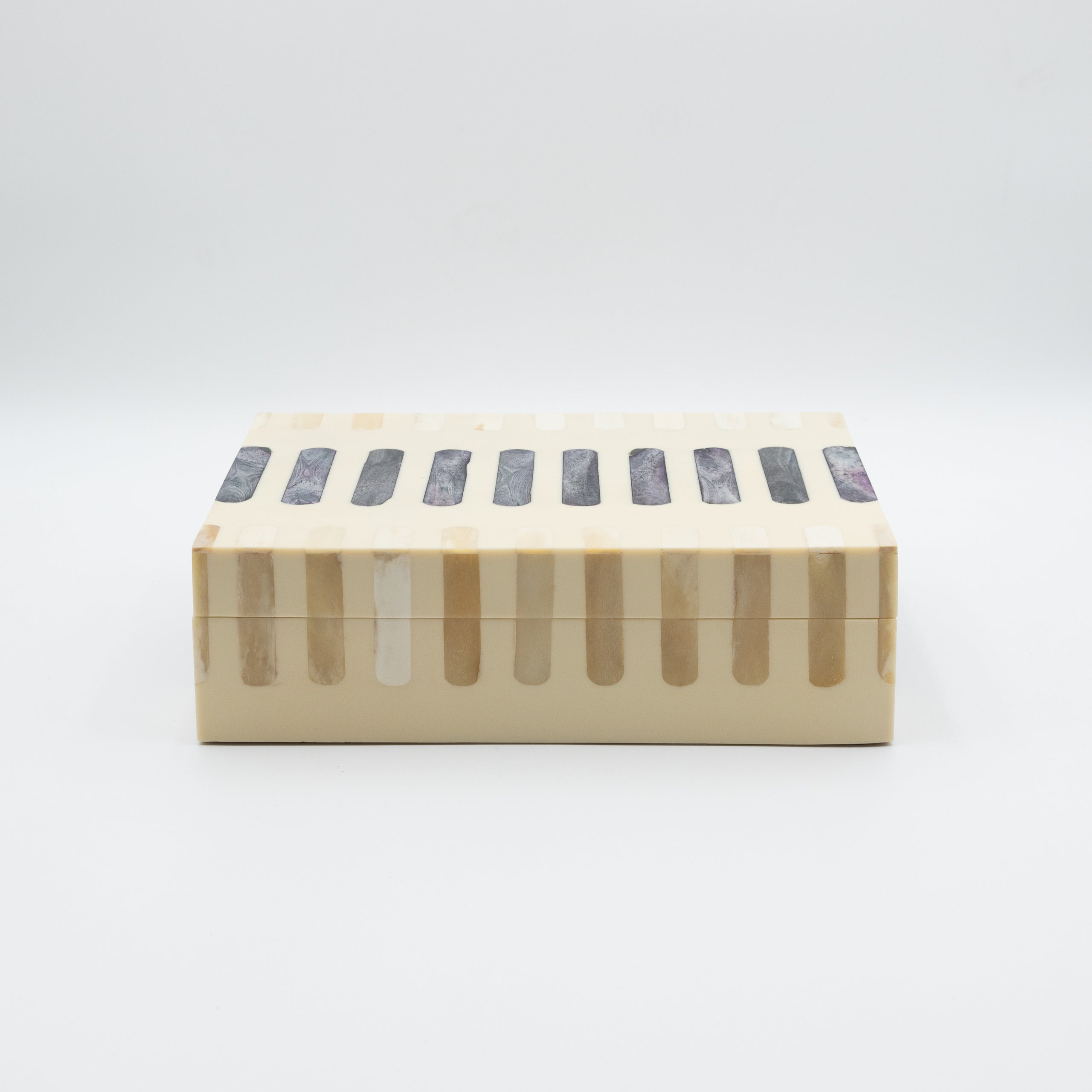 Dark Gray + Ivory Bone Inlay Box