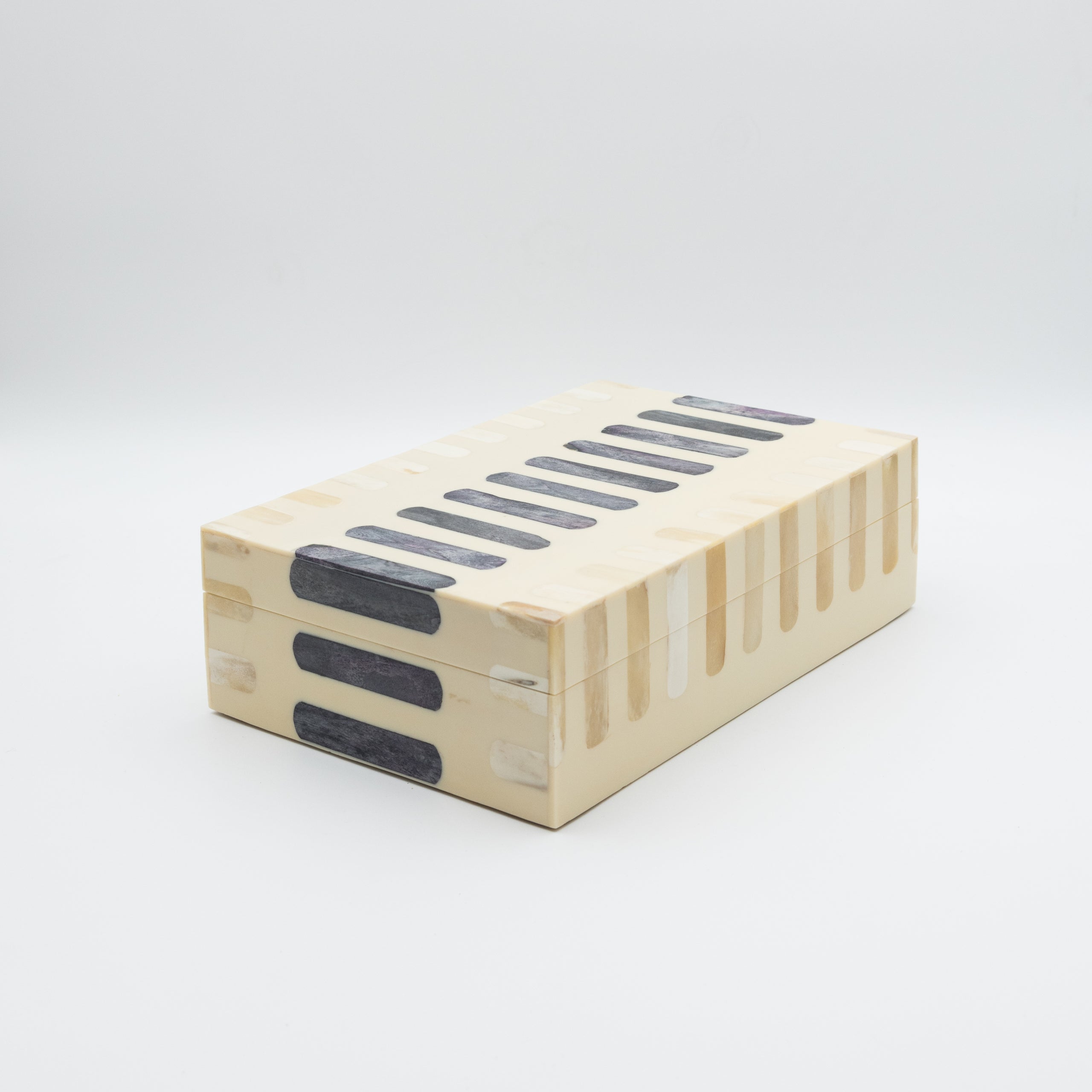 Dark Gray + Ivory Bone Inlay Box