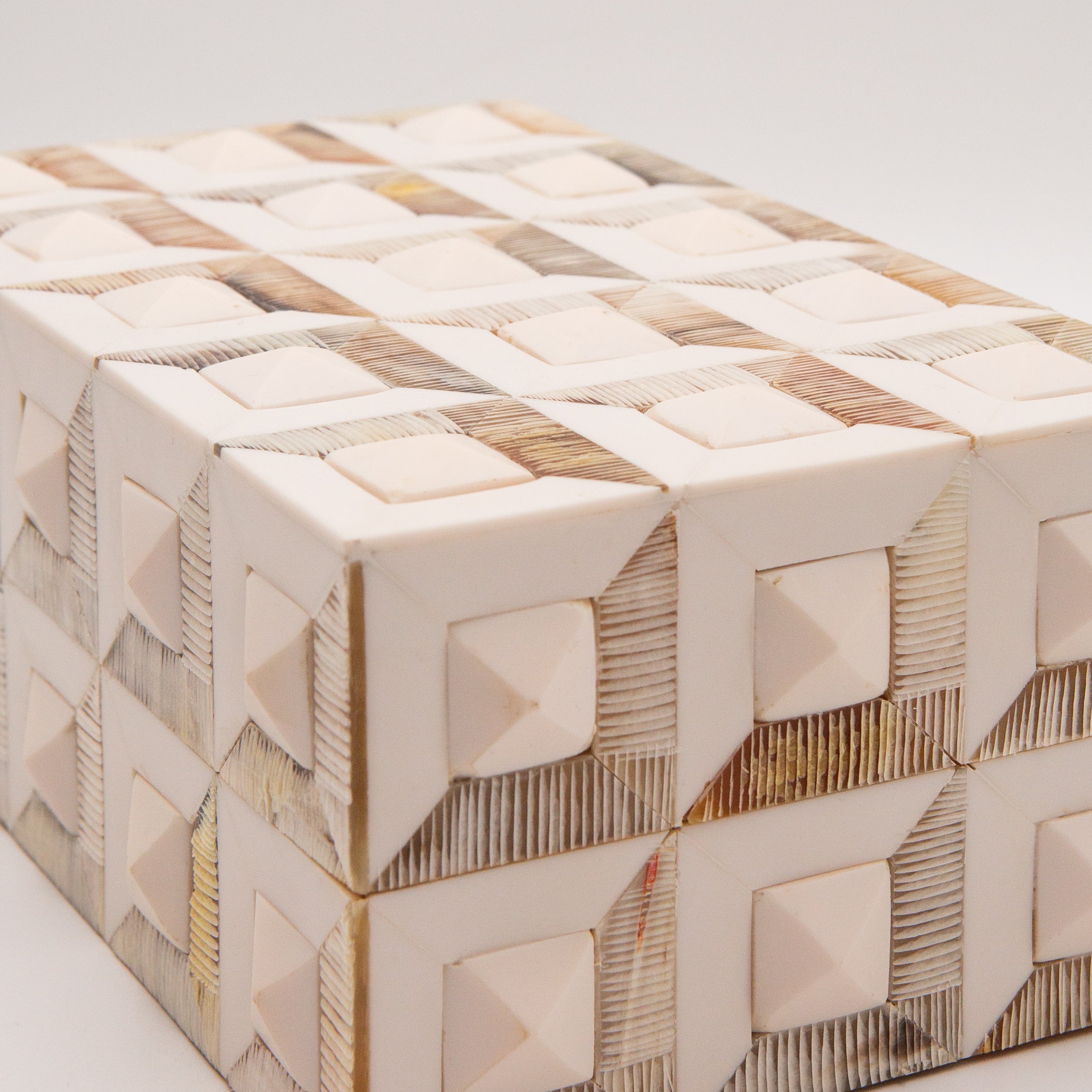 Horn + Ivory Bone Inlay Box