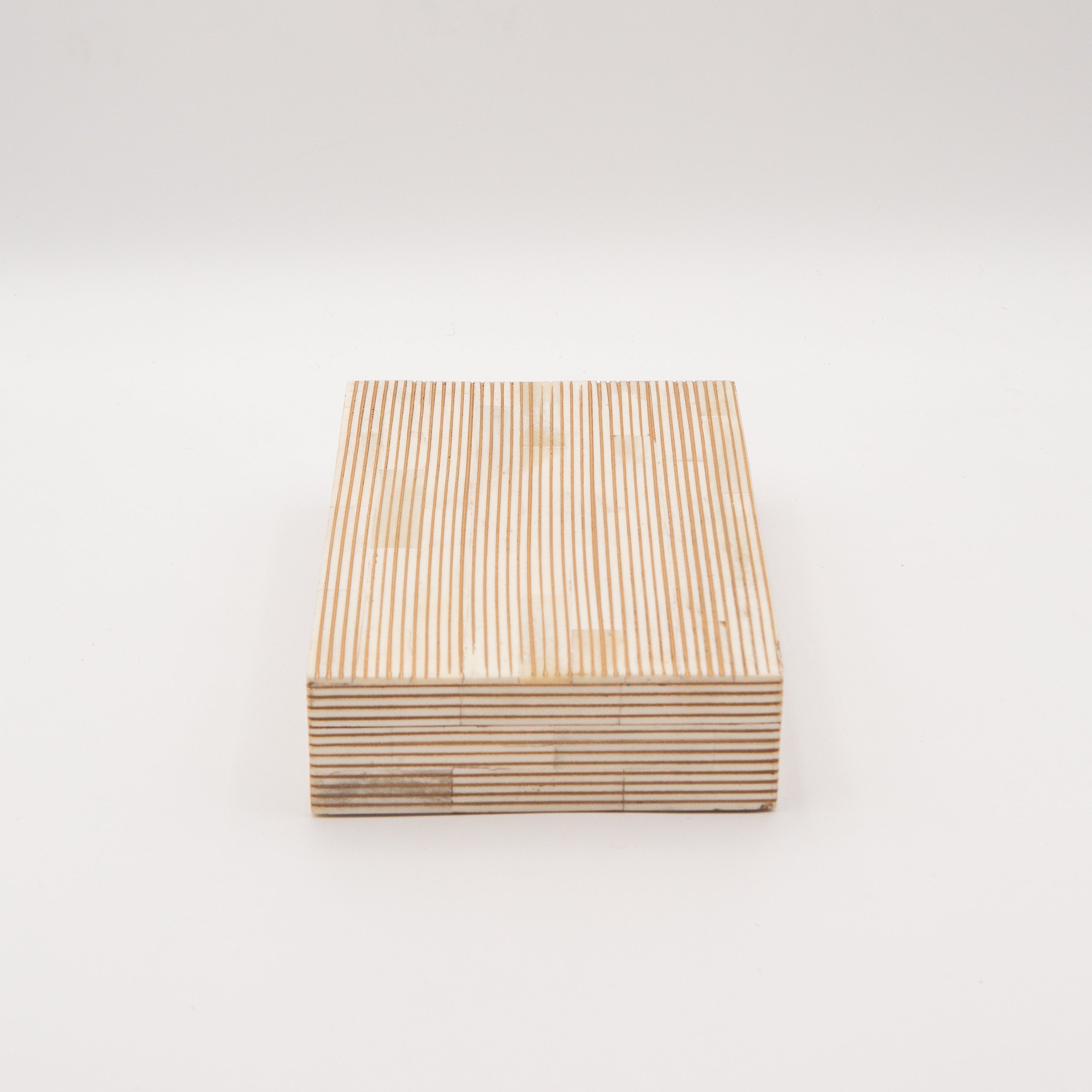 Bone Inlay + Brass Pinstripe Box