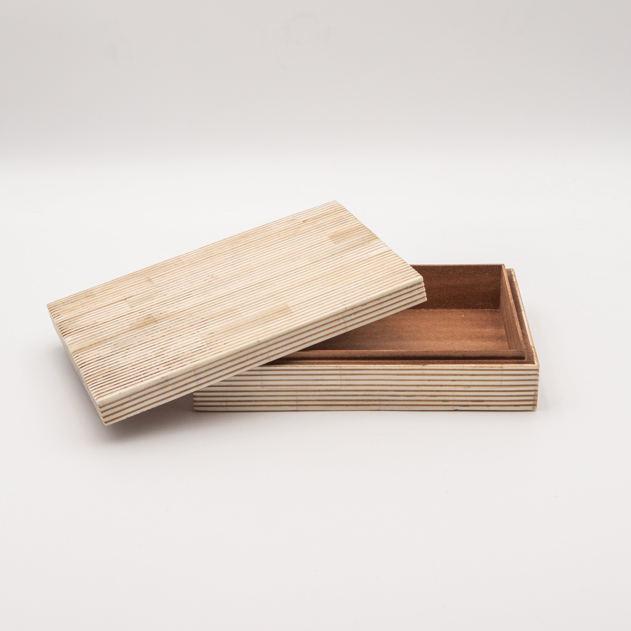 Bone Inlay + Brass Pinstripe Box