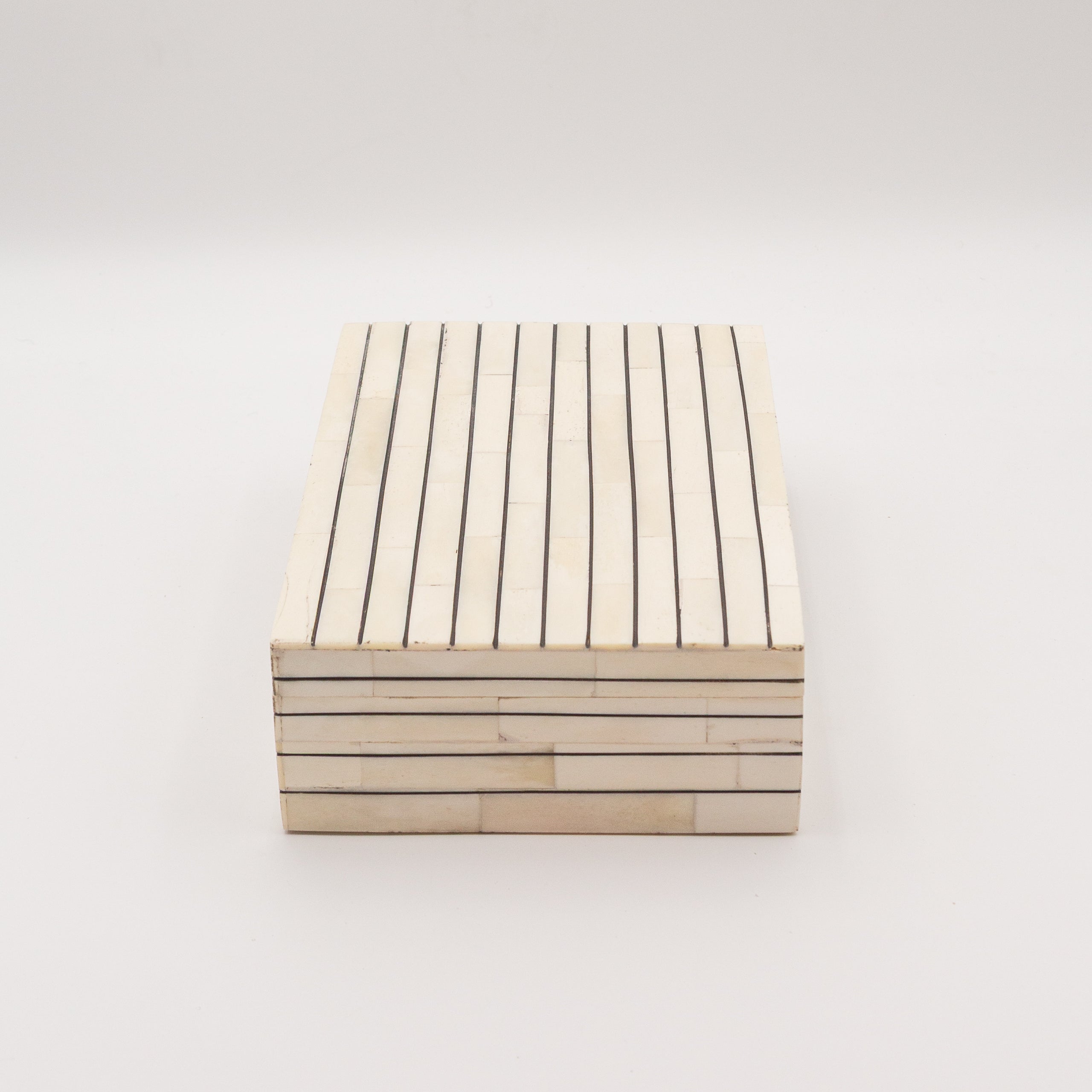 Bone Inlay + Ebony Pinstripe Box