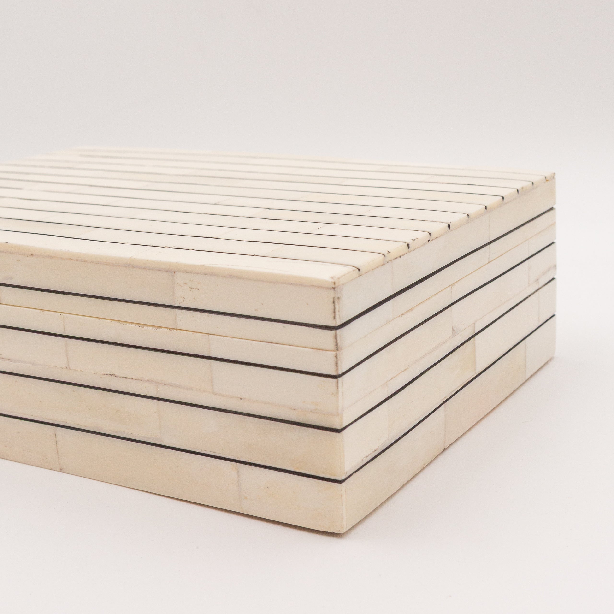 Bone Inlay + Ebony Pinstripe Box