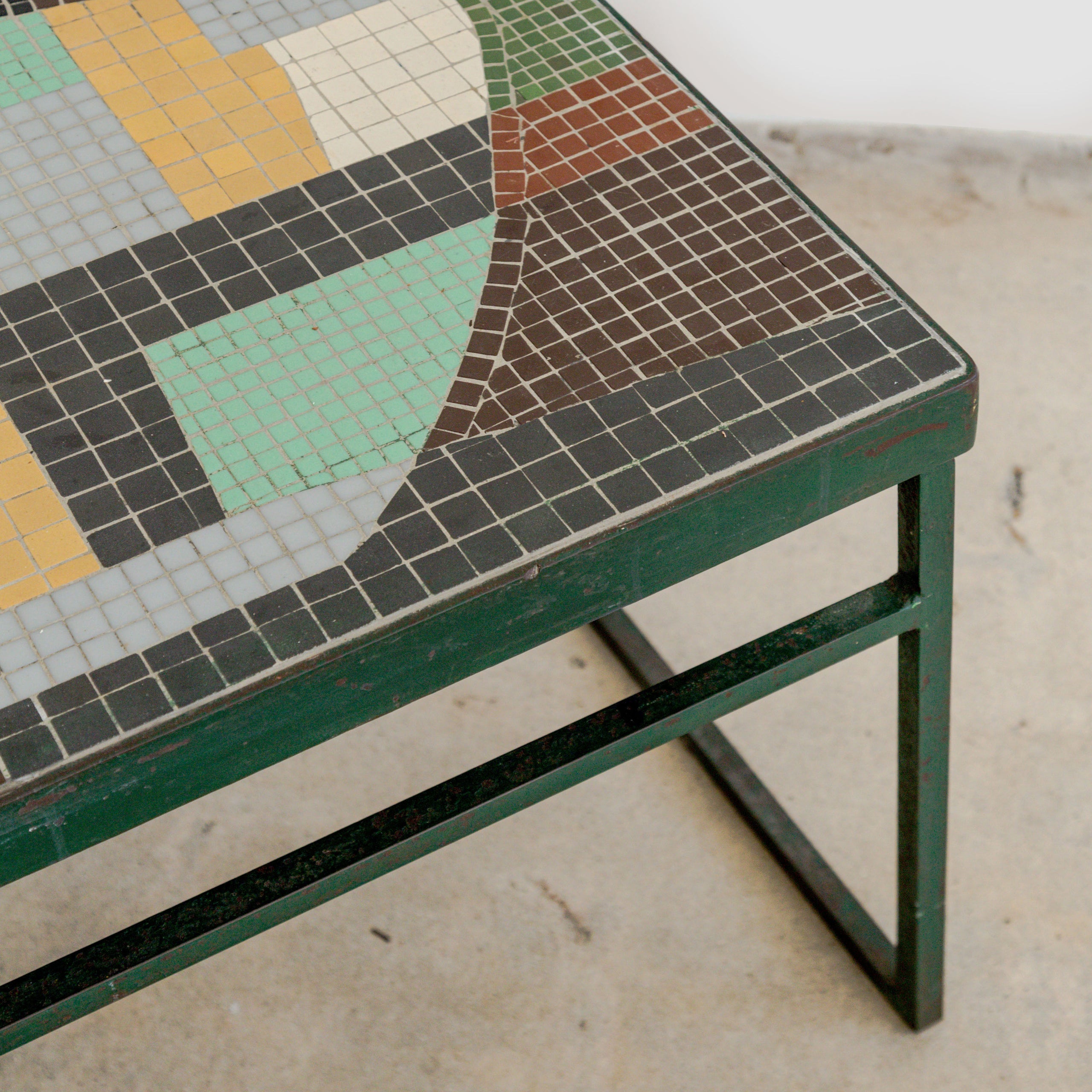 Glass Mosaic Tile Top Cocktail Table