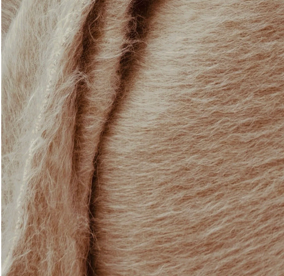 Chunky Suri Alpaca + Merino Wool Throw - Oat