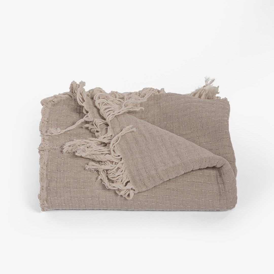 Natural Cotton Gauze Throw