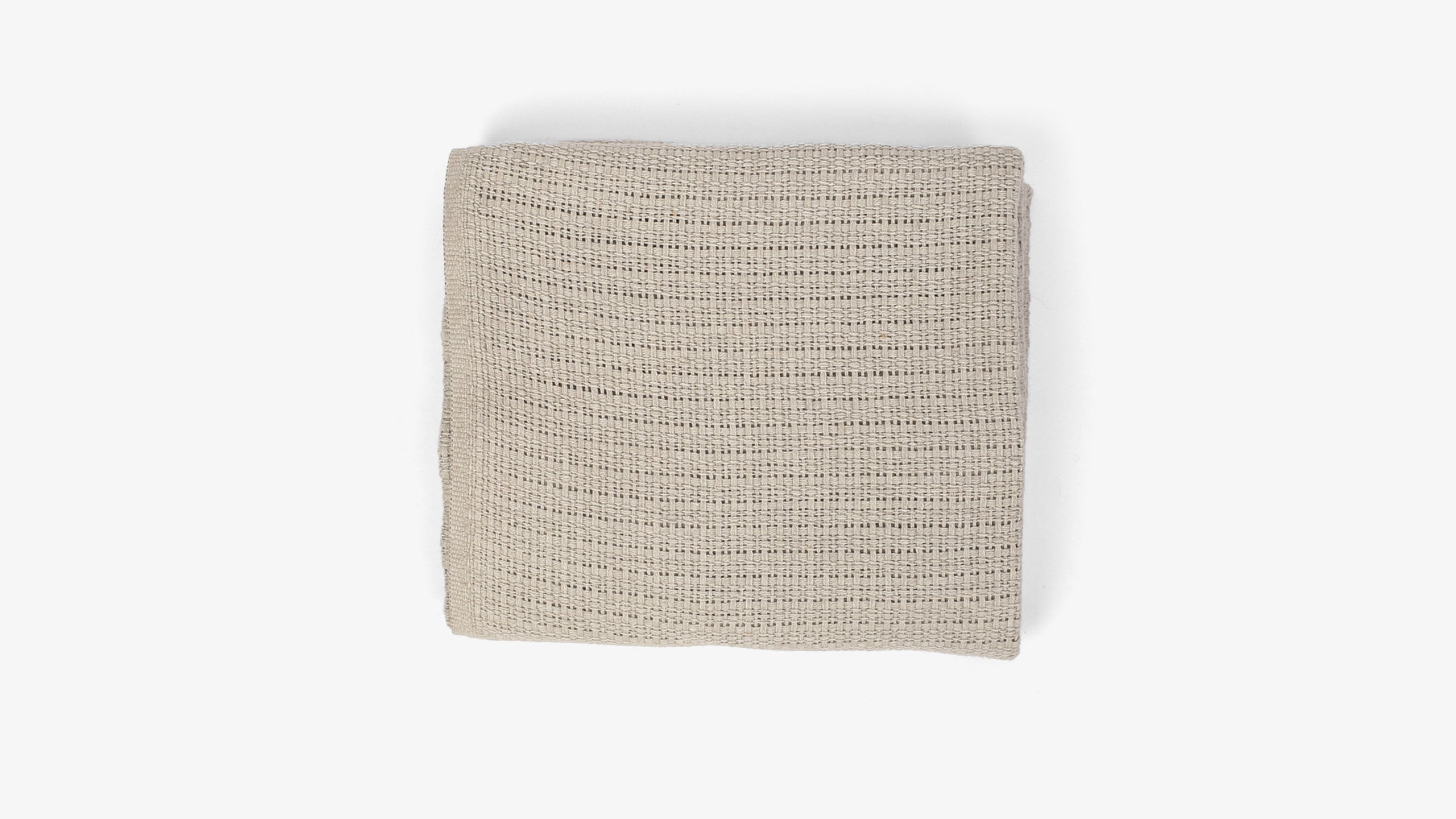 Wool Blend Open-Weave Natural Throw
